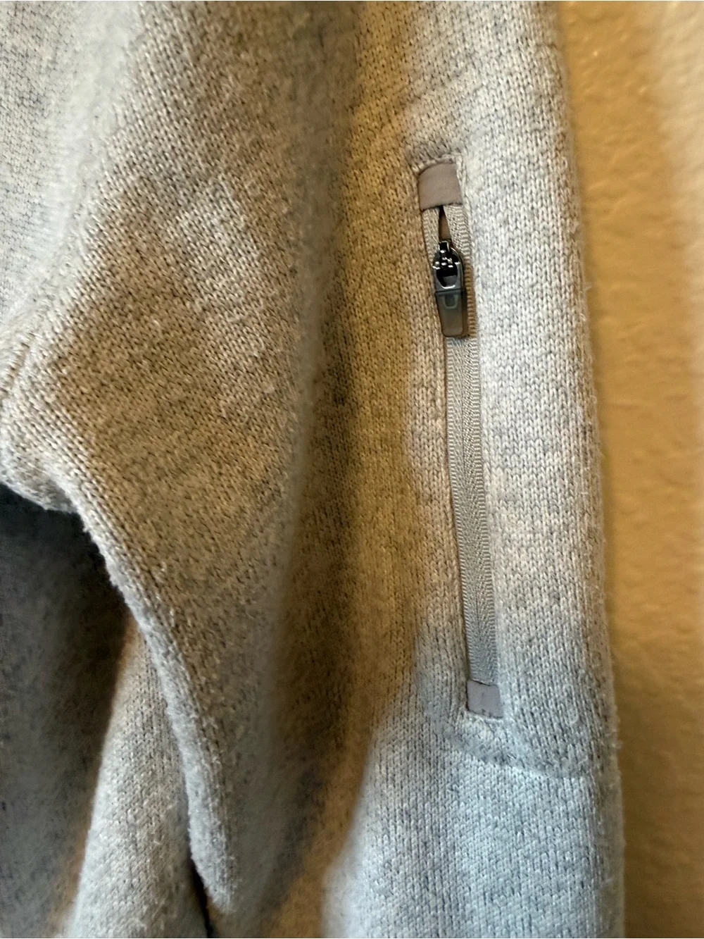 Eddie Bauer Light Gray Full-Zip Lightweight‎ Fleece Jacket